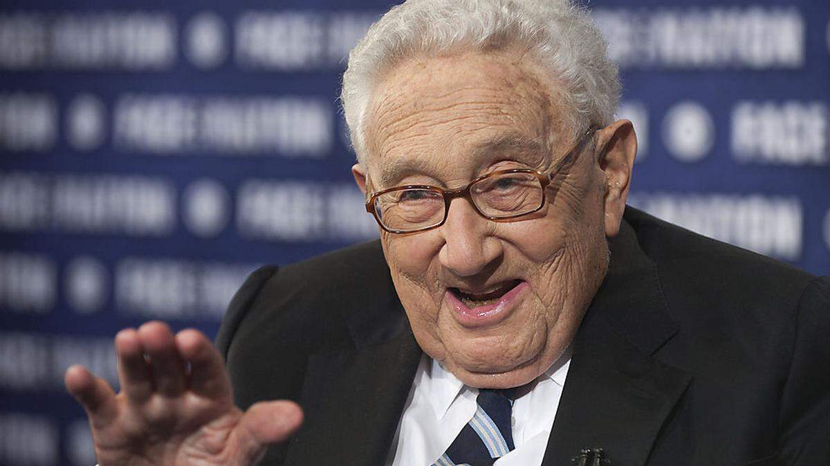 Der ehemalige US-Außenminister Henry Kissinger nimmt am Treffen in Montreux teil