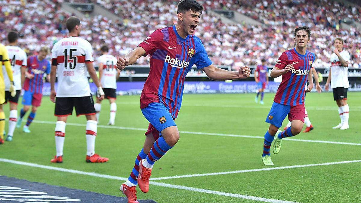 ÖFB-Teamspieler Yusuf Demir mit seinem ersten Treffer für den FC Barcelona