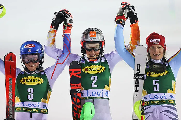  Petra Vlhova (SVK) Mikaela Shiffrin (USA) Lena Dürr (GER)  Hier kommen Sie zum Rennbericht!
