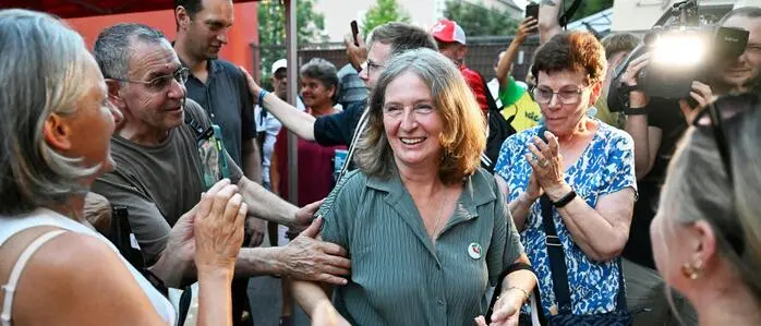 Elke Kahr bei der Wahlparty der KPÖ