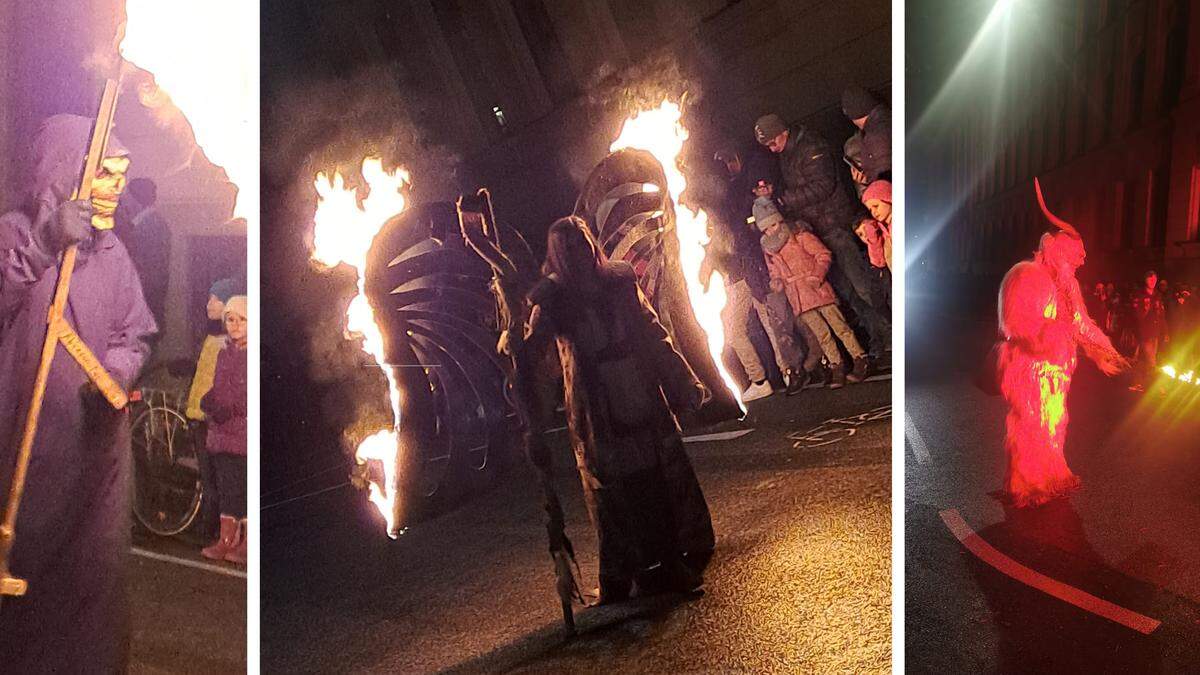 Am Samstagnachmittag bevölkerten gruselige Gestalten den Hasnerplatz. Die ÖVP hatte zum Krampuslauf geladen