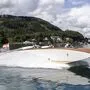 Walter Krobath hofft darauf, dass das Luftkissenboot nach zwei Jahren Pause wieder Fahrt aufnehmen könnte. Derzeit liegt es an einem Steg in Reifnitz 