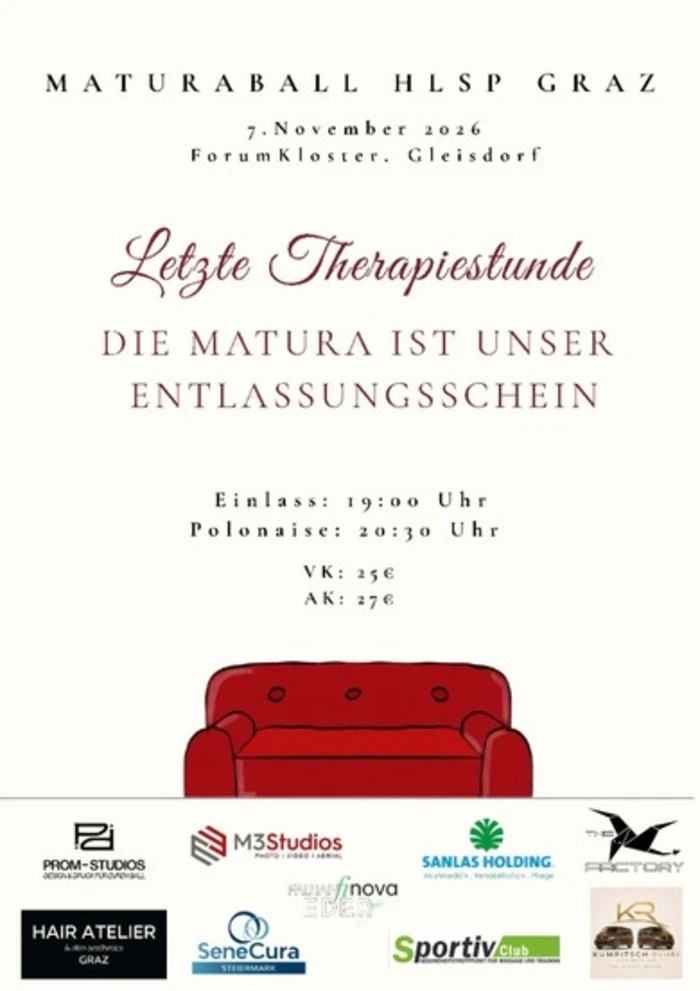 Das Ball-Motto der HLSP Graz am 7. November: „Letzte Therapiestunde“
