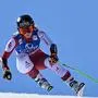 Austria's Cornelia Huetter takes part in the downhill training during the FIS Alpine Skiing Women's World Cup in Saalbach, Austria on March 20, 2024. (Photo by Joe Klamar / AFP)