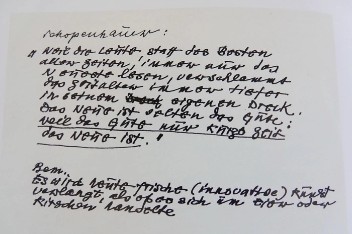 Handschriftliche Betrachtungen von Hannes Schwarz.