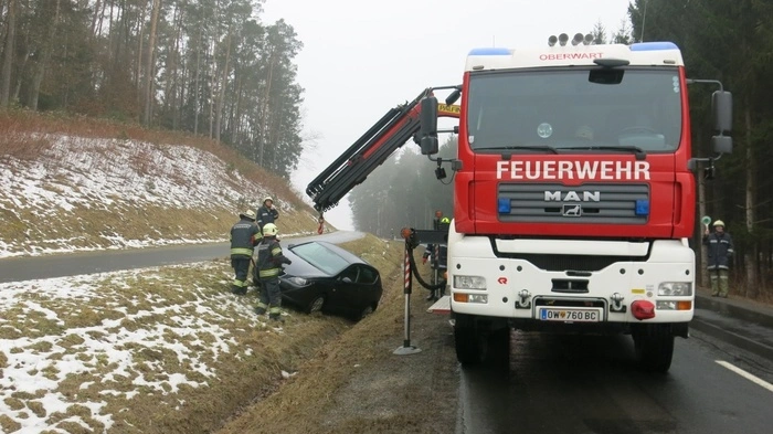 Zwischen Oberwart und St. Martin war Montagvormittag ein Pkw von der Straße abgekommen.
