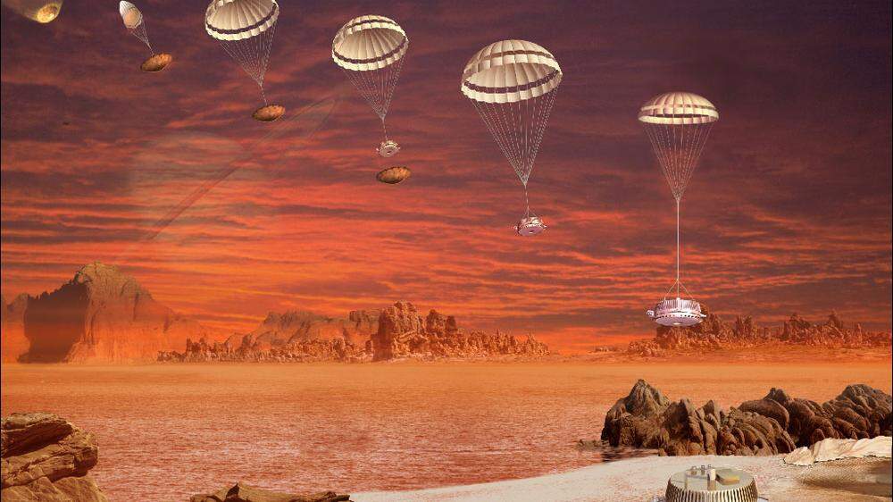 Die Sonde Huygens landet auf Titan