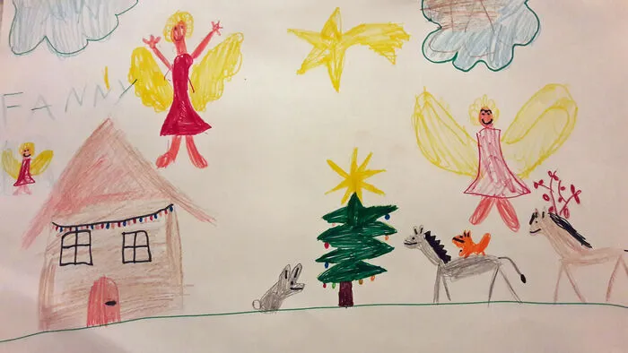 Die siebenjährige Fanny Stern aus Völkermarkt malte für ihre Uroma Sidi zum 87. Geburtstag eine wunderschöne Weihnachtslandschaft. Christkind, Weihnachtsschmuck und Christbaum durften bei der Zeichnung natürlich nicht fehlen. Schicken Sie uns Ihre Zeichnungen! Bis zum 24. Dezember veröffentlichen wir weihnachtliche Zeichnungen. voelkermarkt@kleinezeitung.at