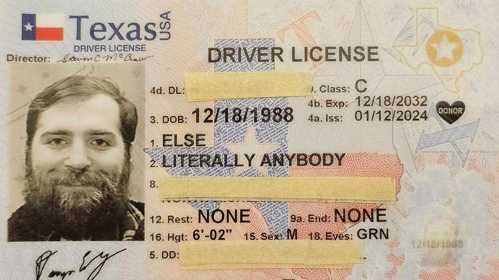 Beweis für die Namensänderung: Der Führerschein von Herrn Else
