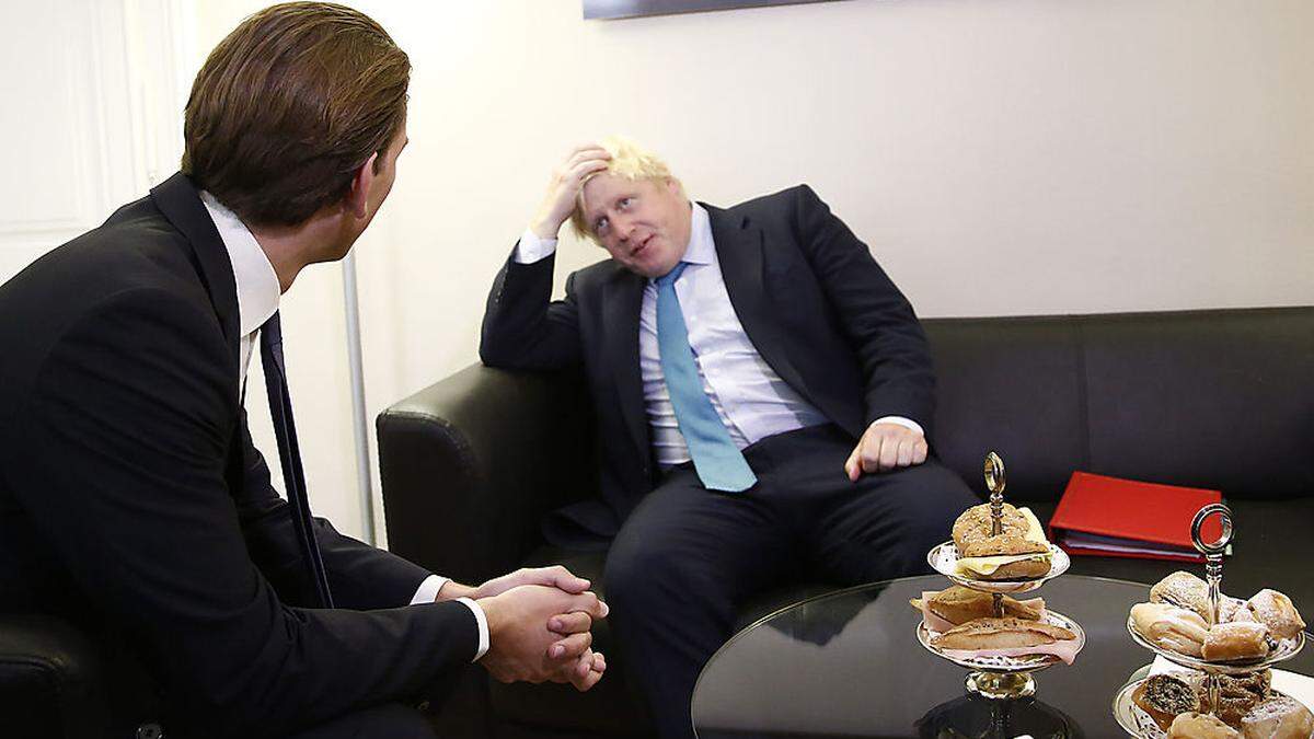 Treffen mit Sebastian Kurz in Wien: Boris Johnson