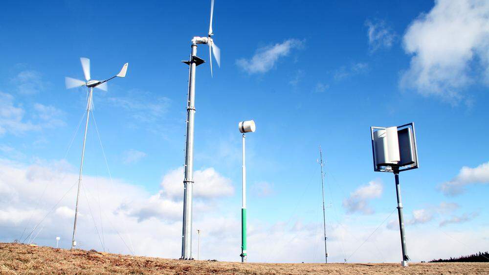 Moderne Kleinwindkraftanlagen - zu sehen im Energieforschungspark Lichtenegg in der Buckligen Welt 