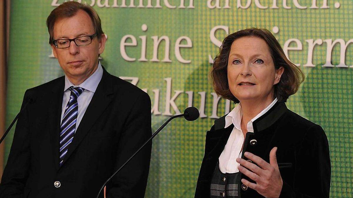 Kulturlandesrat Christian Buchmann und seine Amtsvorgängerin Bettina Vollath