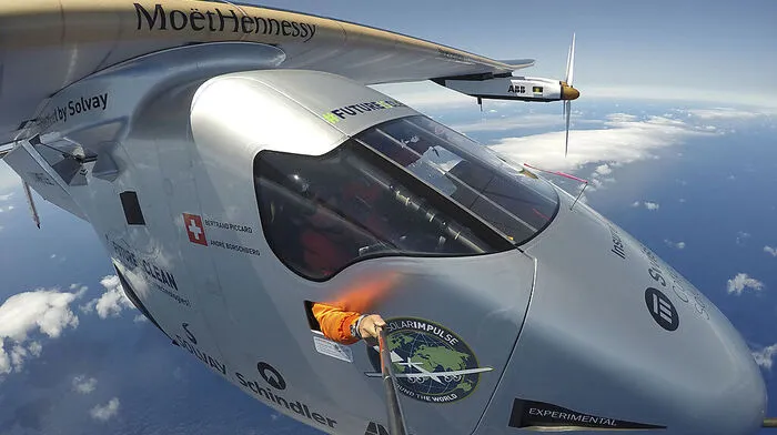 Pilot André Borschberg machte ein besonderes Selfie. 