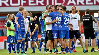 Die Hartberger feiern den ersten Sieg in der Bundesliga
