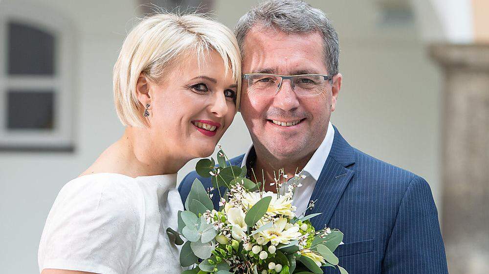 Nun glücklich verheiratet: Peter Koch und Kerstin Stocker, nun Koch-Pernitsch 