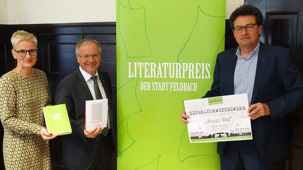 Andrea Meyer, Josef Ober und Michael Mehsner präsentierten die dritte Auflage des Literaturwettbewerbs.