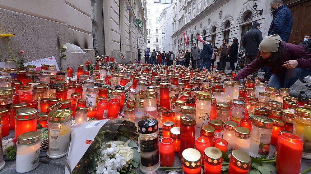 Tausende Kerzen erinnerten in der Wiener Innenstadt an die Opfer des Terroranschlags