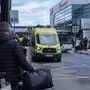 06.05.2025. Russia. Moscow. An ambulance near the Sheremetyevo International Airport building. Natalia Shatokhina/NEWS.ru ShatokhinaxNatalia