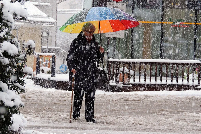 Schnee in Feldkirchen.