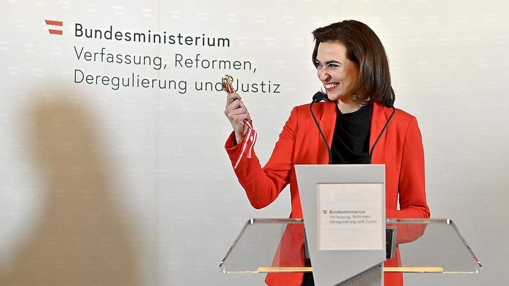 Justizministerin Alma Zadić bei ihrer Amtseinführung im Jänner.