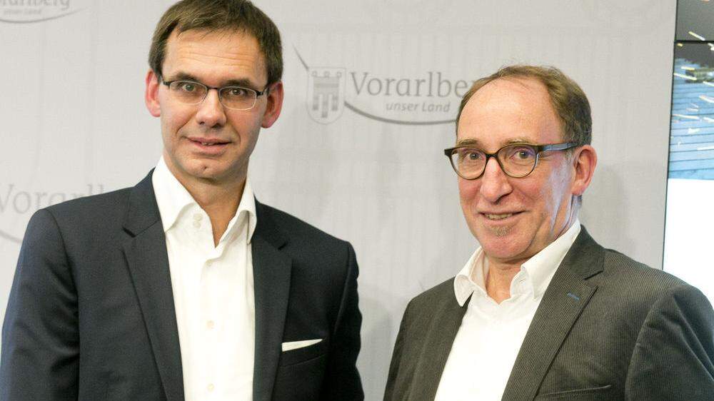Im Ländle ist grüne Politik kein Feigenblatt: Markus Wallner (ÖVP) und Johannes Rauch bei der Vorstellung ihres Regierungsprogrammes