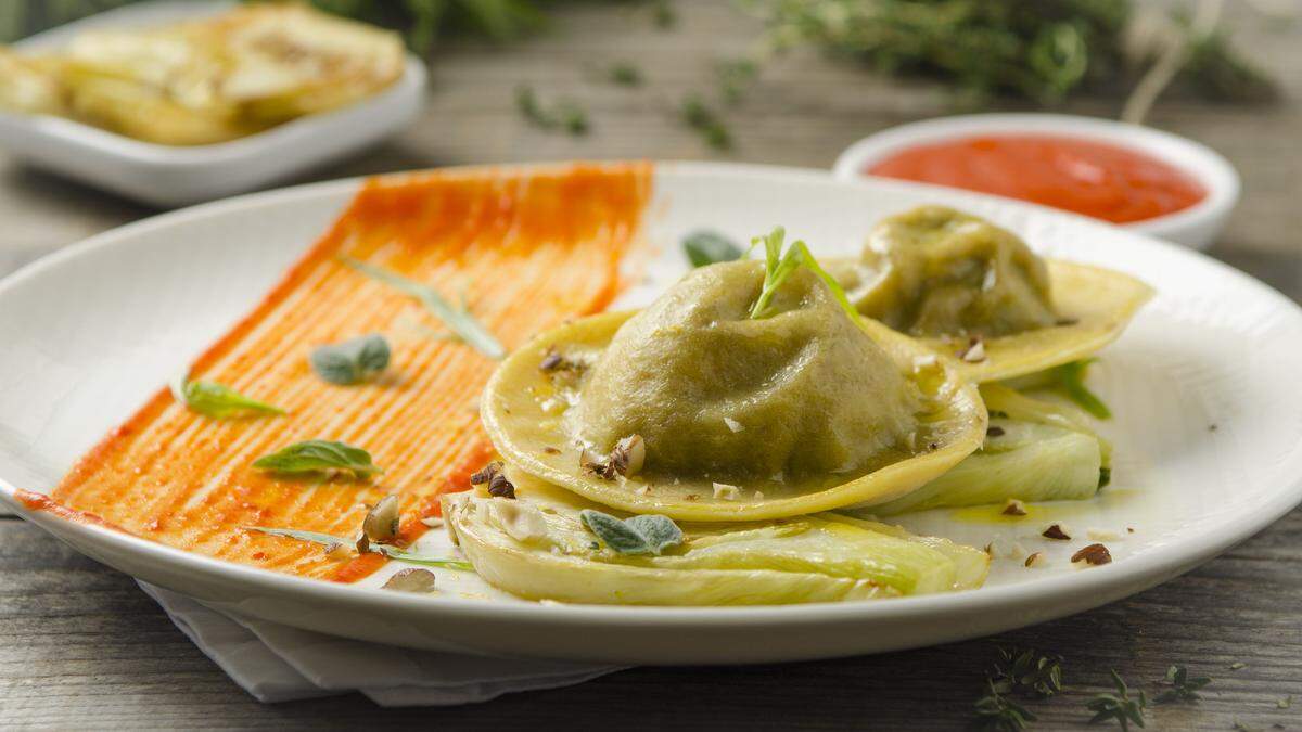 Diese Ravioli mit einer Füllung aus geschmortem Beinfleisch lassen die Geschmacksknospen explodieren