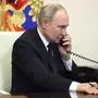 March 23, 2024. - Russia, Moscow. - Russian President Vladimir Putin speaks on the phone as he addresses Russian citizens following a terrorist attack at the Crocus City Hall in the town of Krasnogorsk near Moscow. KremlinxPool