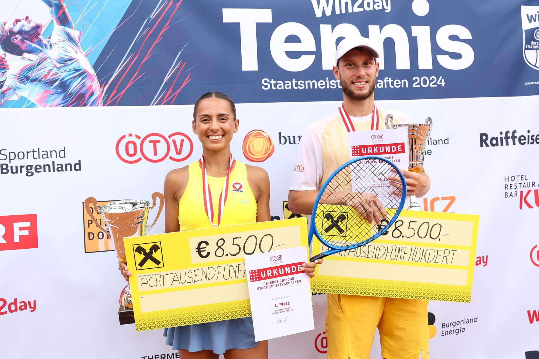 Tennis: Filip Misolic und Arabella Koller holten sich die Staatsmeistertitel