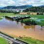 Die Lage beruhigt sich, aber es ist durch Hochwasser noch gefährlich an der Glan