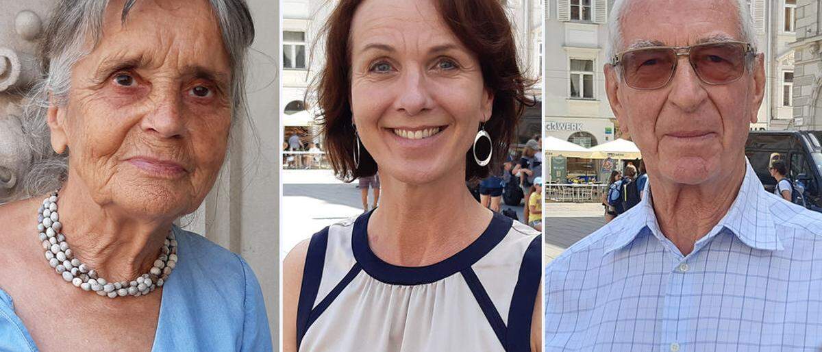 Umfrage zur Graz-Wahl: Gertrud Kranz, Andrea Hopper und Franz Seebacher