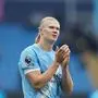 Manchester City's Erling Haaland walks off the pitch after the Premier League soccer match between Burnley and Manchester City in Manchester, England, Saturday, Sept. 27, 2025. (AP Photo/Jon Super)