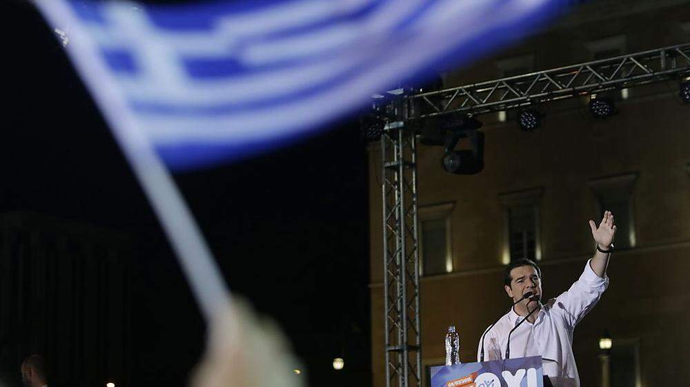 Alexis Tsipras bei seiner Rede Freitagabend