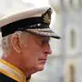 King Charles III follows the coffin as it arrives at the Committal Service for Britain's Queen Elizabeth II in St George's Chapel inside Windsor Castle on September 19, 2022. (Photo by Jon Super / POOL / AFP)