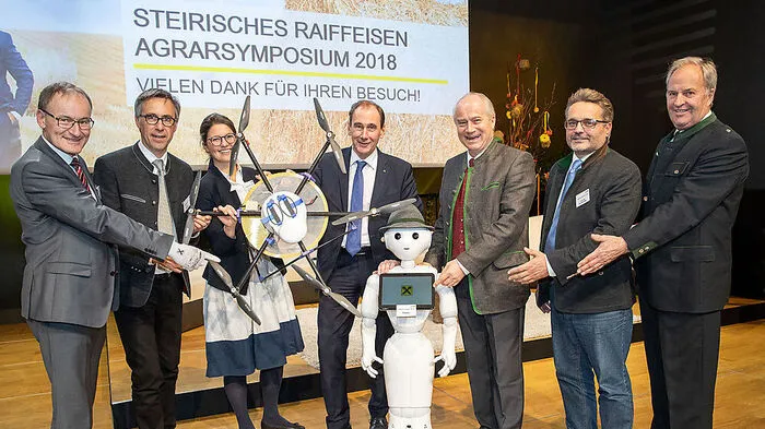 Heinrich Prankl (Forschungsanstalt Wieselburg), Bauernbund-Präsident Georg Strasser, RWA-Innovationsleiterin Claudia Mittermayr, RLB-Generaldirektor Martin Schaller, Landesrat Johann Seitinger,  RLB-Präsident Wilfried Thoma 