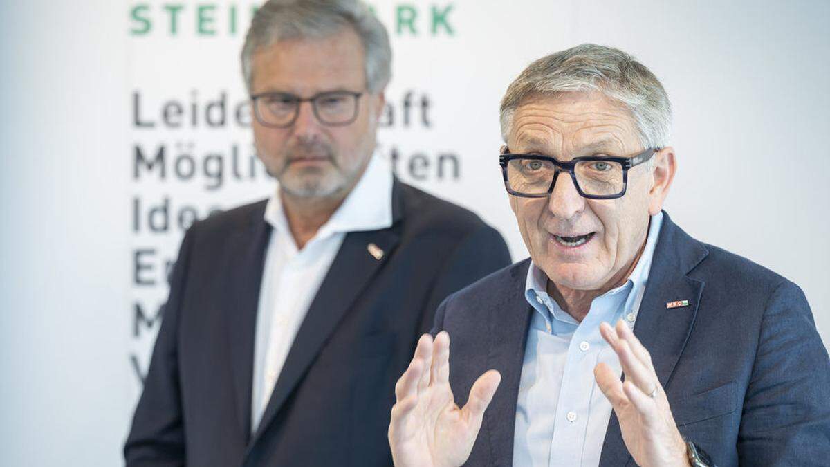 WKO-Präsident Josef Herk und Direktor Karl Heinz Dernoscheg präsentierten Anfang des Monats das Wirtschaftsbarometer für die Steiermark