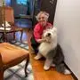 Hundefriseurin Manuela Petrin mit ihrer Hündin Donna