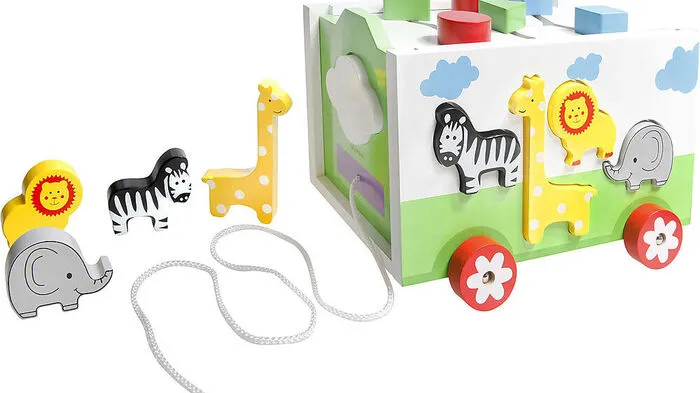 Sortier-Nachziehwagen von SpielMaus Holz