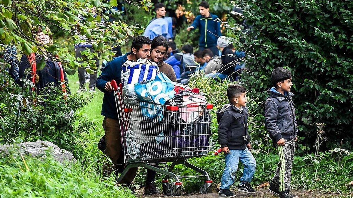 Migranten an der italienisch-französischen Grenze