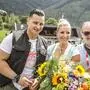 Sepp Adlmann (rechts) mit Zugpferd Andreas Gabalier und Stefanie Hertel - (noch?) nicht bei Adlmann Promotion - beim Musi Sommer Open Air 2018 