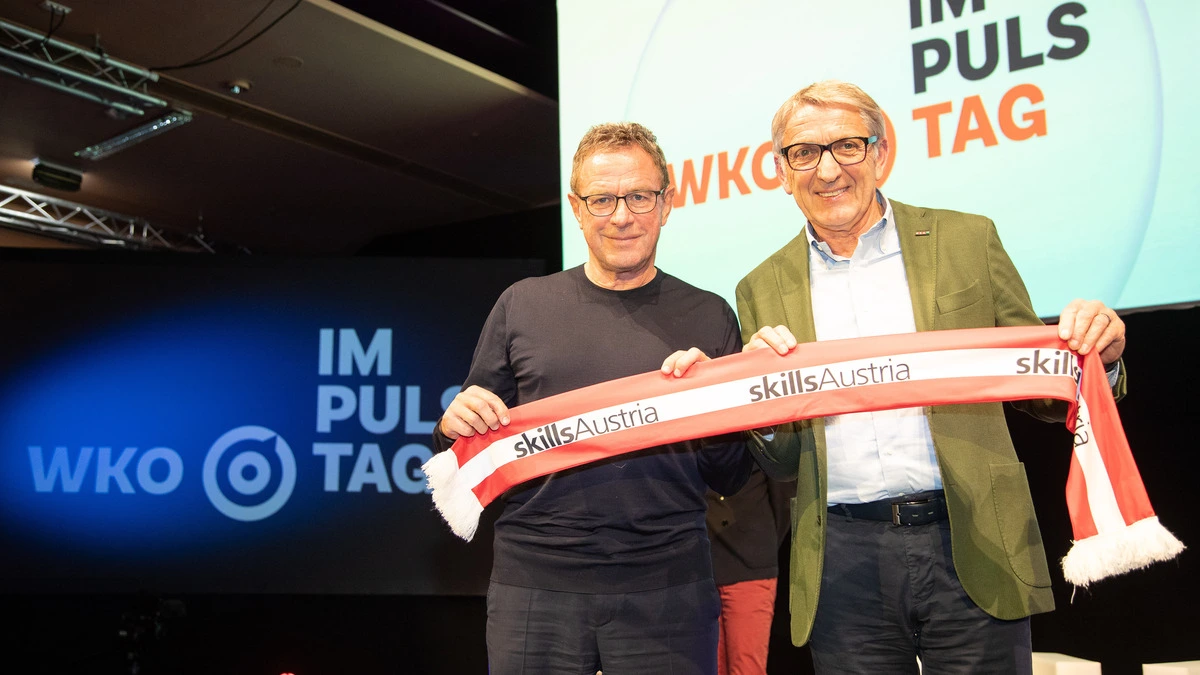 Teamchef Ralf Rangnick und WK Steiermark-Präsident Josef Herk