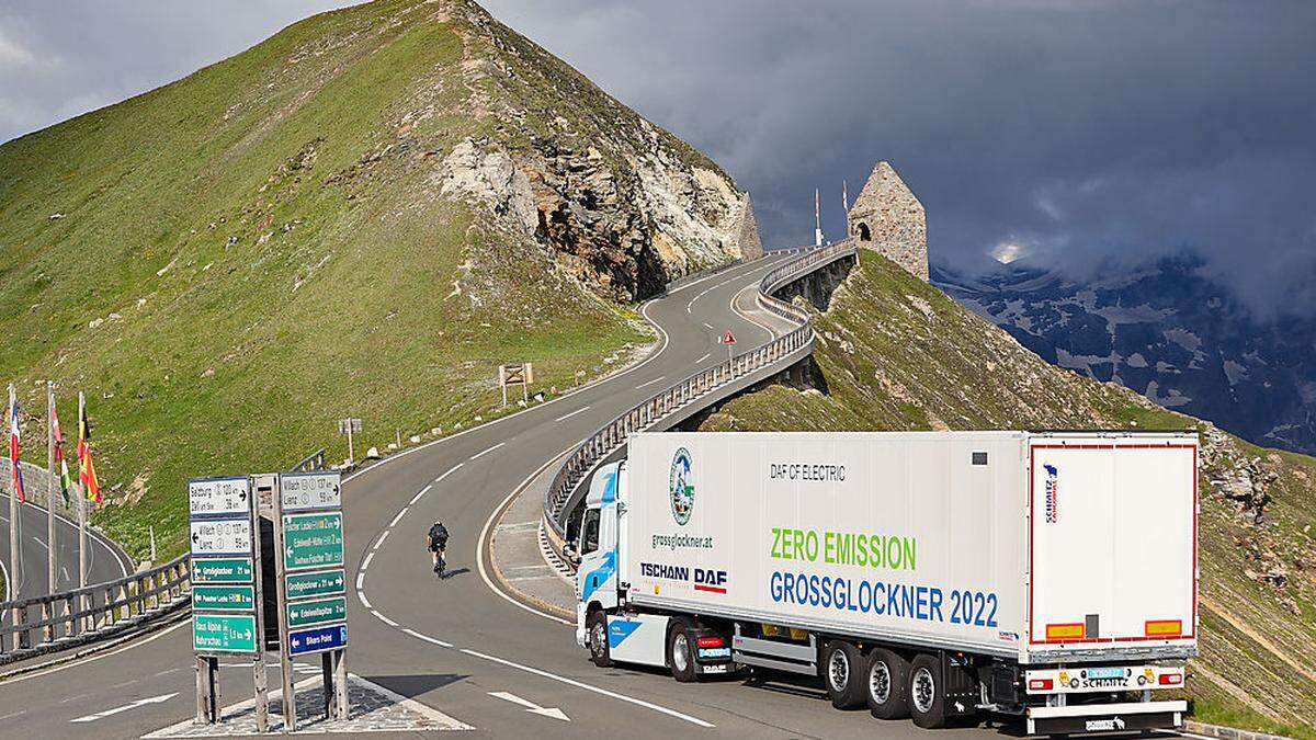 Elektro-Lkw auf der Großglockner-Hochalpenstraße