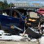 Bei dem Unfall auf einer Autobahn in der Nähe von Mountain View im Silicon Valley war der Tesla in einen Betonpoller zwischen den Fahrspuren gerast