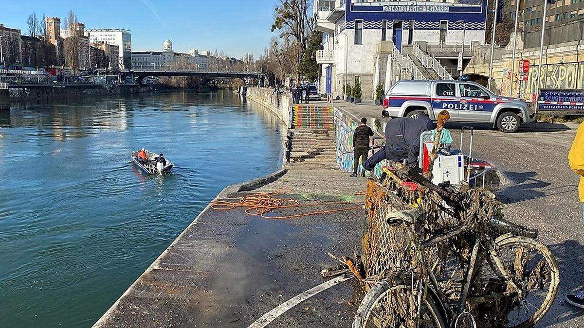 Der abgesperrte Donaukanal