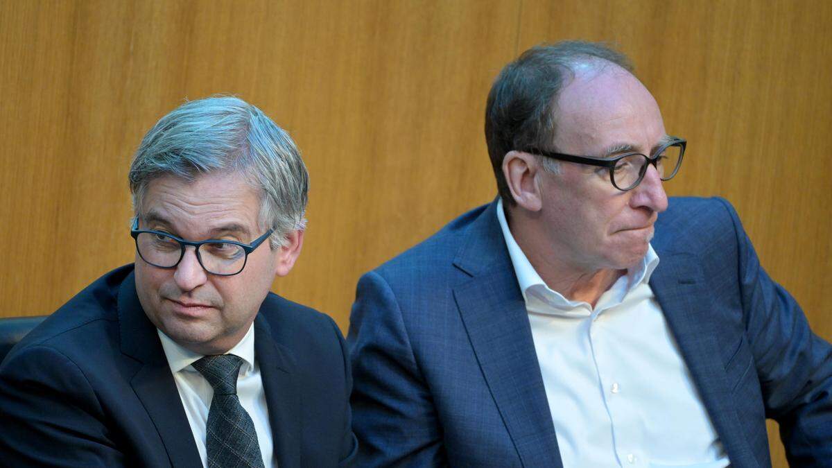 Finanzminister Magnus Brunner (ÖVP) und Sozial- und Gesundheitsminister Johannes Rauch (Grüne)  | Finanzminister Magnus Brunner (ÖVP) und Sozial- und Gesundheitsminister Johannes Rauch (Grüne) 