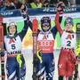 Paula Moltzan, Mikaela Shiffrin und Katharina Truppe jubelten in Flachau