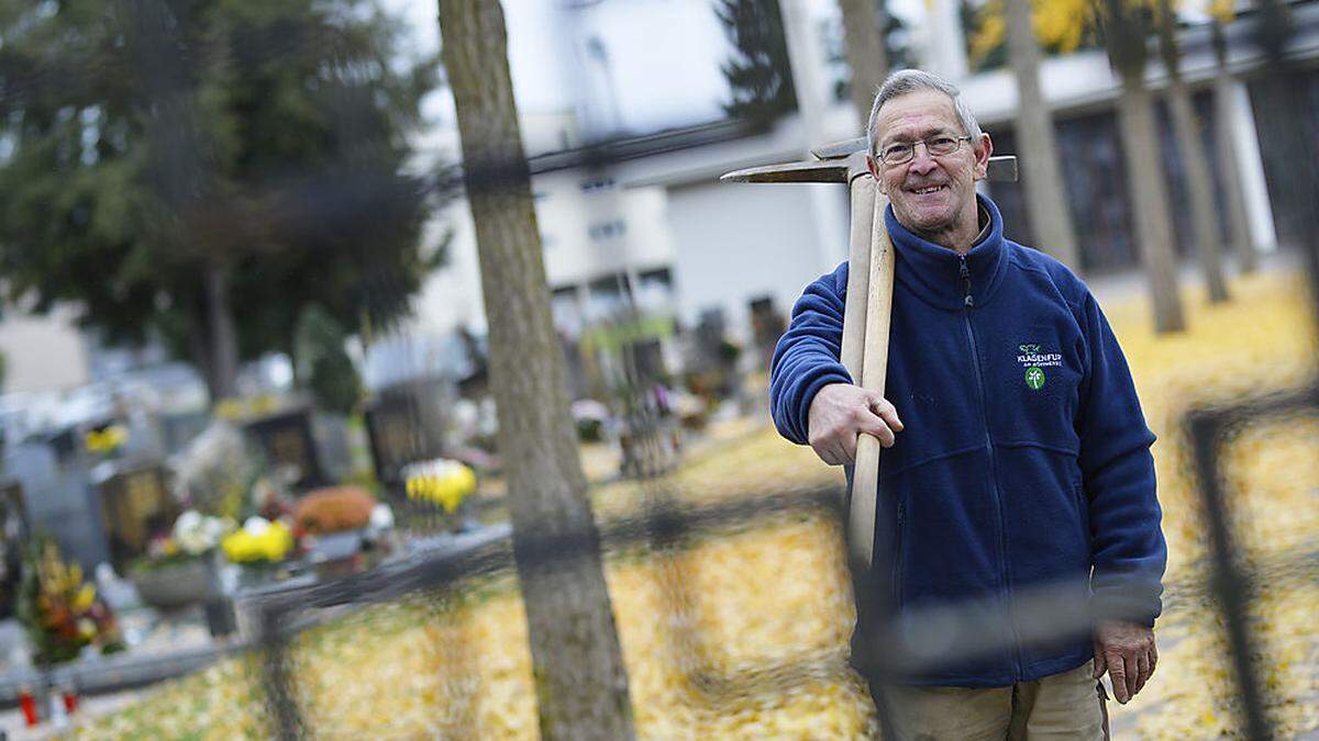 Johann Sablatnig geht gerne auf den Friedhof in St. Peter, seinen Arbeitsplatz