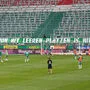 Vor dem Anpfiff gegen Hartberg wurde das Transparent entfernt