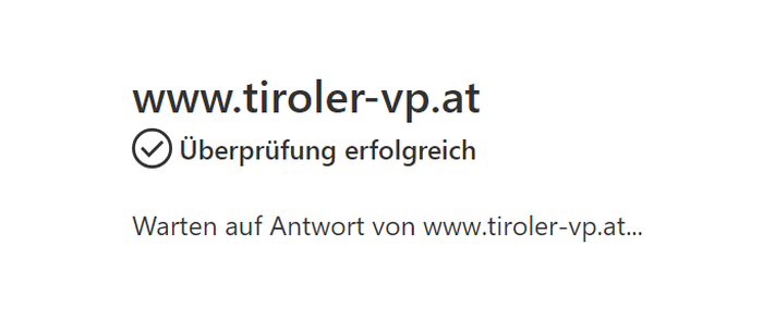 Die Website der Tiroler VP war offline (Screenshot um 16.40 Uhr)