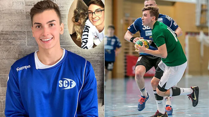 Luca Urbani in Aktion (re.), oben mit seinem achtjährigen Rauhaardackel „Buddy“