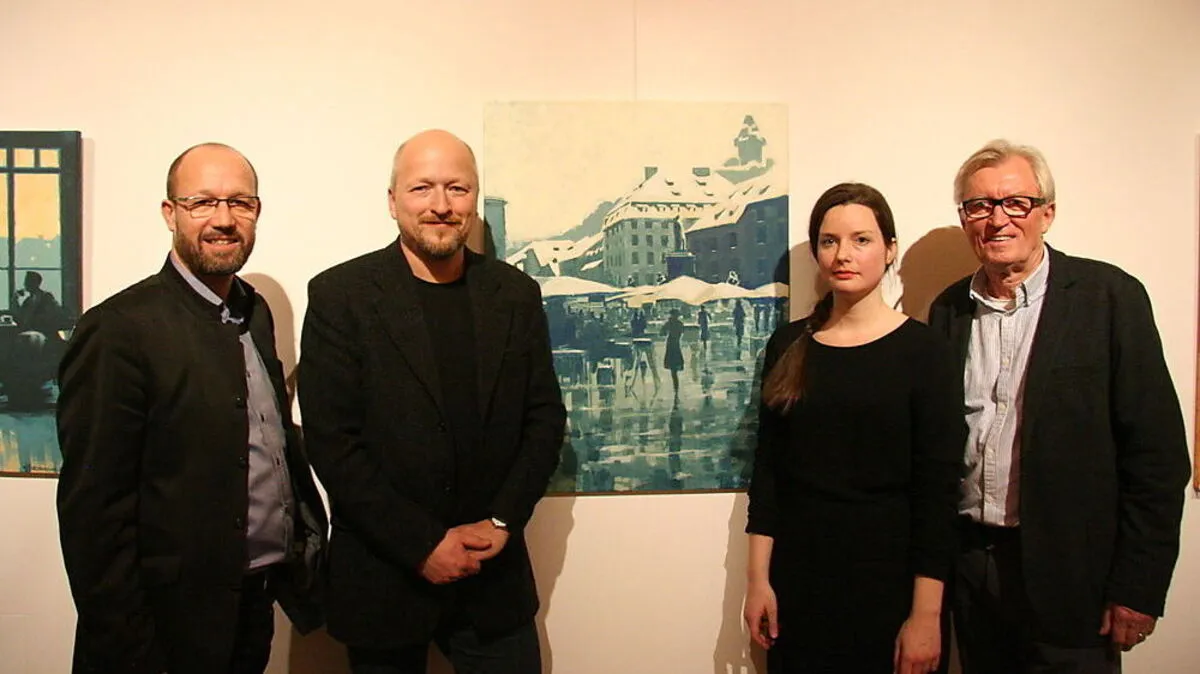 Oliver Hirzberger (2. von links) mit Gerwald Hierzi (TIP Tourismusbüro/links), Eva Lassnig (Museum im Rathaus) und Alois Reisenhofer (Kulturreferent))